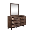 Pemberly Row Light Brown Dresser and Mirror with Canted Drawer Molding
