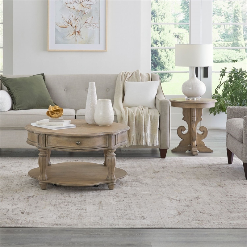Pemberly Row 3 Piece Set with Cloverleaf Cocktail in Weathered Bisque