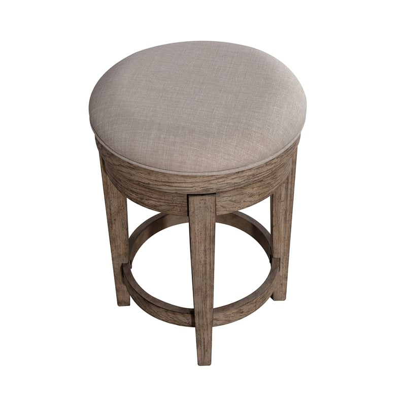 Pemberly Row 4-Piece Wood Console Table Set with Stools in Burnished Beige