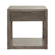Pemberly Row End Table with Reeded Drawer Front in Driftwood