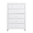 Pemberly Row White 5 Drawer Chest with Dovetail and Case Moldings