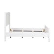 Pemberly Row White Full Panel Bed with Slat Overlays and Round Finials