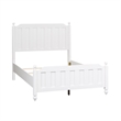 Pemberly Row White Full Panel Bed with Slat Overlays and Round Finials