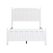Pemberly Row White Full Panel Bed with Slat Overlays and Round Finials