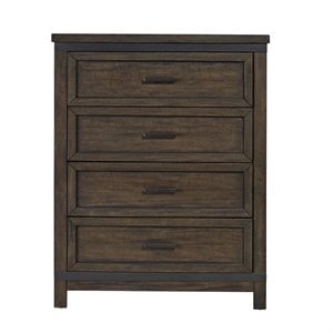 Pemberly Row Dark Gray 4 Drawer Chest with Full Extension Drawer Glides