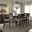 Pemberly Row 7 Piece Gathering Table Set with 12 Inch Leaves in Brown