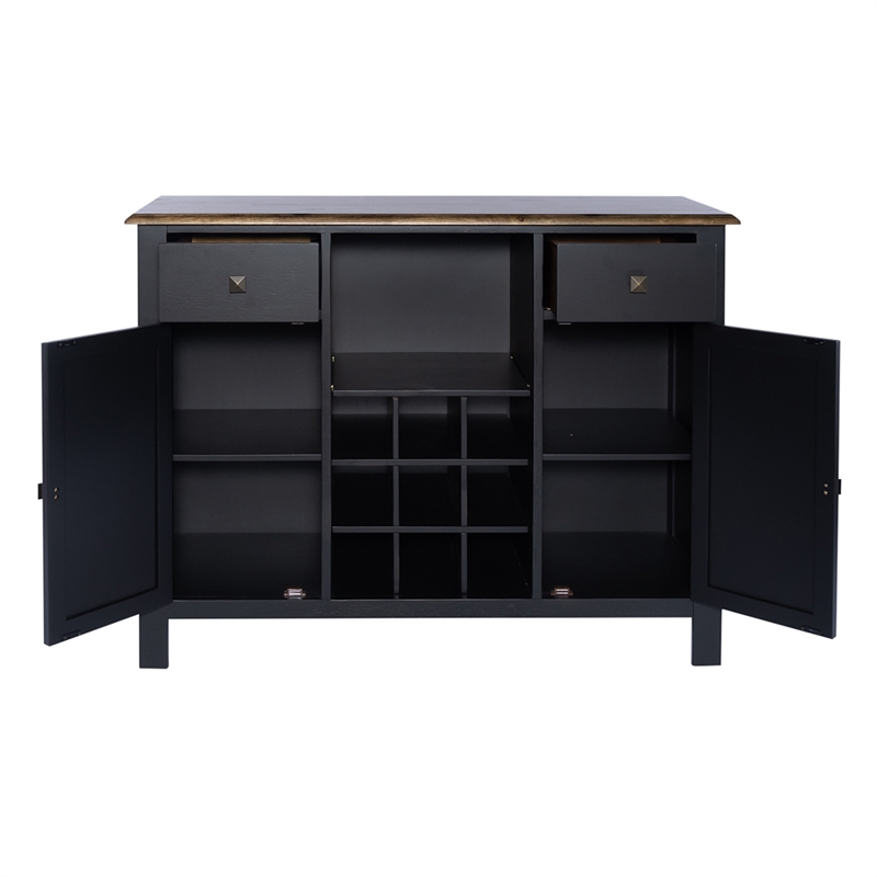 Pemberly Row Server with Dovetail Drawers and Dust Proofing in Black