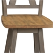 Pemberly Row Light Gray Counter Height Swivel Chair with V Design