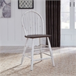 Pemberly Row White Windsor Back Counter Chair Set of 2 with Distressing