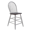 Pemberly Row White Windsor Back Counter Chair Set of 2 with Distressing