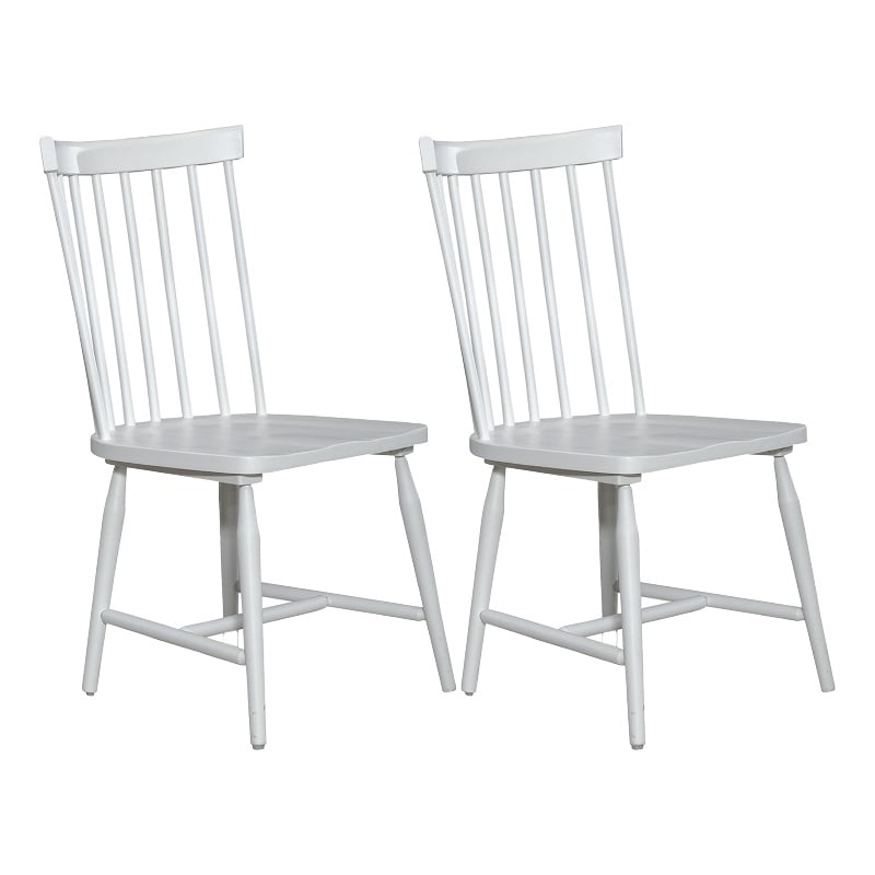 Pemberly Row Spindle Back Side Chair Set of 2 with Splayed Turned Legs