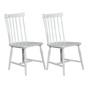 Pemberly Row Spindle Back Side Chair Set of 2 with Splayed Turned Legs