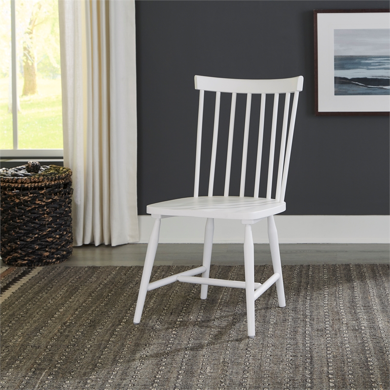 Pemberly Row Spindle Back Side Chair Set of 2 with Splayed Turned Legs