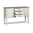 Pemberly Row White Server with Adjustable Shelves and Dovetail Drawers