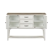 Pemberly Row White Server with Adjustable Shelves and Dovetail Drawers