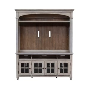 Pemberly Row White Entertainment Center with Dovetail and Tapered Feet