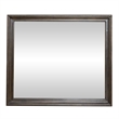 Pemberly Row Light Brown Glass Mirror with Beveled Edge and Bead Molding