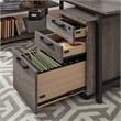 Pemberly Row Medium Gray 2 Piece Desk Set with Mobile File Cabinet