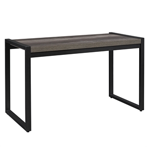 Pemberly Row Medium Gray 2 Piece Desk Set with Mobile File Cabinet