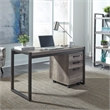 Pemberly Row Medium Gray 2 Piece Desk Set with Mobile File Cabinet