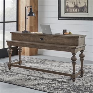 Pemberly Row Console Bar Table with Charging Station in Dusty Taupe