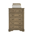 Pemberly Row 5 Drawer Chest with Canted Corners in Weathered Bisque
