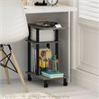 Pemberly Row Wood Side Table with Casters in French Oak Gray/Black