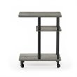 Pemberly Row Wood Side Table with Casters in French Oak Gray/Black
