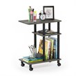 Pemberly Row Wood Side Table with Casters in French Oak Gray/Black