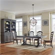 Pemberly Row 5 Piece Trestle Table Set with Leather Upholstered Chairs