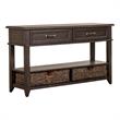 Pemberly Row 2-Drawer Wood Sofa Table in Peppercorn Espresso