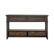Pemberly Row 2-Drawer Wood Sofa Table in Peppercorn Espresso