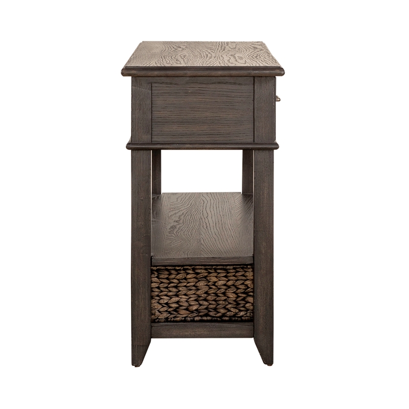 Pemberly Row 2-Drawer Wood Sofa Table in Peppercorn Espresso