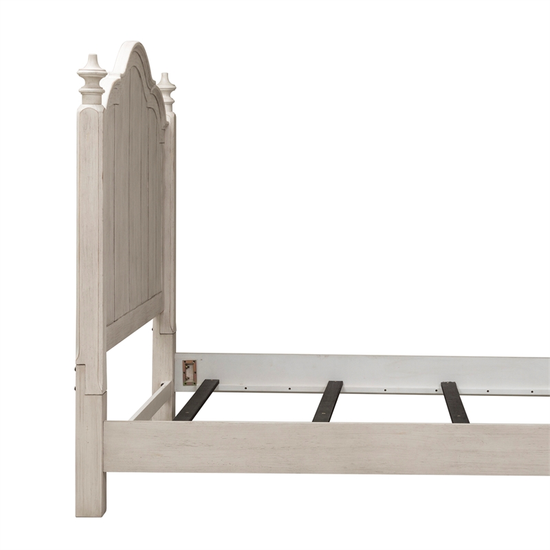 Pemberly Row White King Poster Headboard with Dovetail Construction