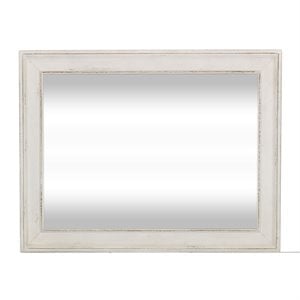 Pemberly Row White Mirror with Beveled Edge and Bolt On Support
