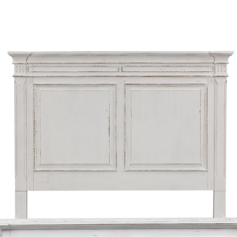 Pemberly Row White Queen Panel Headboard with Dovetail Construction