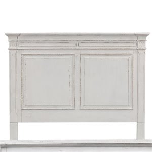 Pemberly Row White Queen Panel Headboard with Dovetail Construction