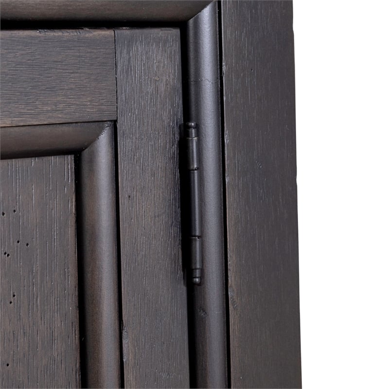 Pemberly Row Black Hall Buffet with French Dovetail and Adjustable Shelf