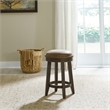Pemberly Row Upholstered Console Stool with Nail Head Accents in Brown