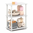 Pemberly Row 3-Tier Toolless Corner Shelf with Open Storage in White