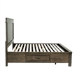 Pemberly Row Dark Gray Queen Two Sided Storage Bed with Drawer Glides
