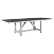 Pemberly Row White 7 Piece Trestle Table Set with X Style Base and Glides