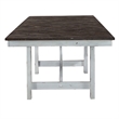 Pemberly Row White 7 Piece Trestle Table Set with X Style Base and Glides