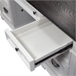 Pemberly Row White Desk with Full Extension Drawer Guides and Dust Proofing