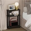Pemberly Row 3-Tier Rectangular Narrow Nightstand with Open Shelves in Espresso