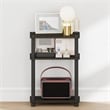 Pemberly Row 3-Tier Rectangular Narrow Nightstand with Open Shelves in Espresso