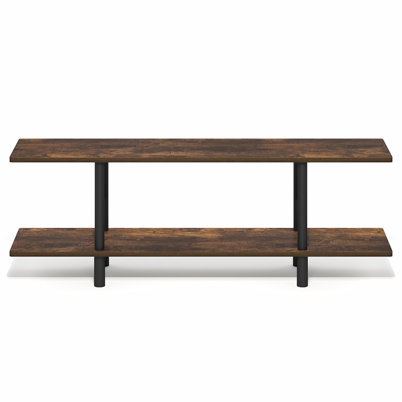 Pemberly Row 2-Tier 47.2 Inch Wide Toolless Book Shelf in Amber Pine
