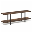 Pemberly Row 2-Tier 47.2 Inch Wide Toolless Book Shelf in Amber Pine