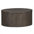 Pemberly Row Drum Cocktail Table with Dovetail and Planked Tops
