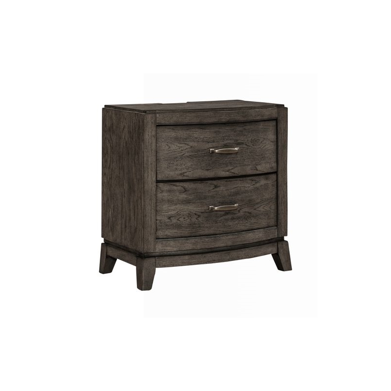 Pemberly Row Nightstand with Built-In Charging Station in Coffee Bean